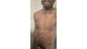 grower in the shower and stroking bbc