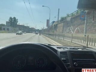 StreetFuck - Risky Public Screwing and Sucking in Car with Blonde Sweetheart