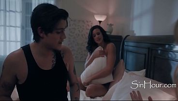 Teen GF catches boyfriend cheating on stepmom with oral