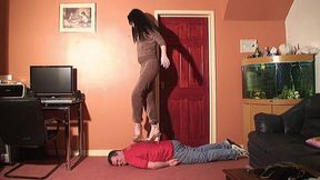 Katie's Walk With Cock & Balls Stomped