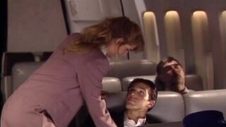 enjoying flight attendant