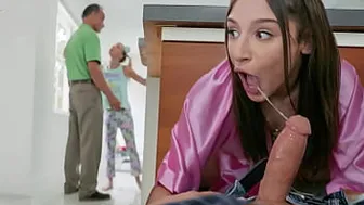 Sneaky Threesome at Parents' House! - PervTeen
