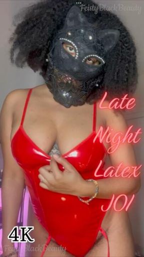 Late Night Latex JOI: Curvy Hairy Ebony 4K