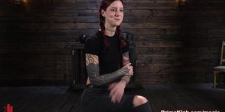 Tattooed redhead slave Cam Damage tormented