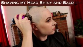 Shaving my Head Shiny and Bald - featuring Jane Judge in this solo shave with both a buzzcut and a shave down to the skull Jane uses a cape, clipping it tight around her neck and shaving every little hair until she's bald and shiny on Janes Dungeon