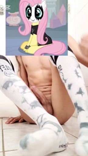 cute boy in long socks masturbating and cumming