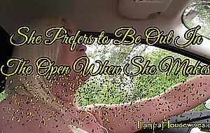 She prefers to be out in the open when she makes herself cum