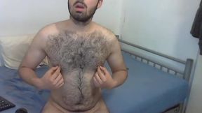 Hairy European Mert Plays with His Dick
