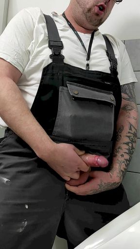 Cumming in the public toilet at work