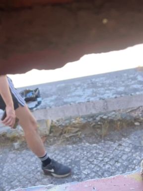 Amateur Boy Caught Freeballing and Exposing His Boner