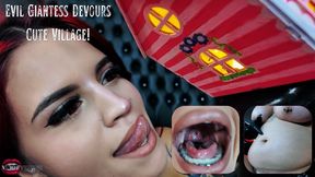 Evil Giantess Devours Cute Village: 3rd & First Person Cosplay Giantess Voring, Burping, Fart, Belly Play, Post Digestion, Bloated Belly Ft Miss Roper