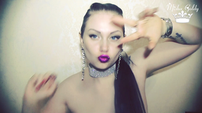 Purple wild lip smelling and grimaces