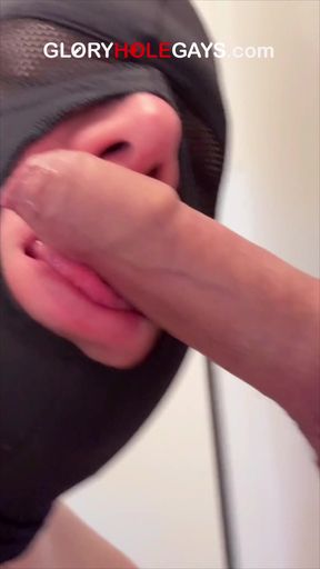 Gloryhole Young, horny and ready - he explodes the moment he feels it