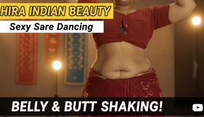 Hira&#039;s Erotic Saree Dance - Sari Wearing ASMR - Teasing Belly &amp; Butt Shake