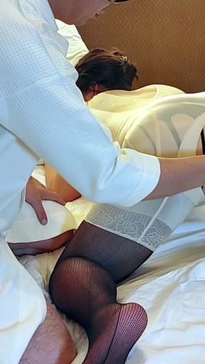 Plump Mature Woman Cums Hard During Doggy-style Anal Sex While Still Wearing Shapewear