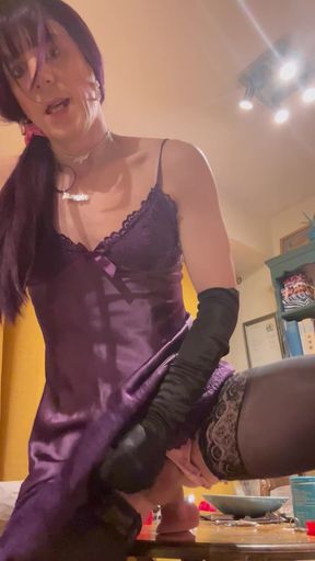 Jess Silk Rides Dildo