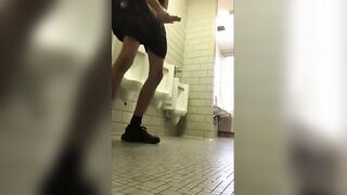 Hot college chick gets a hot creampie in the bathroom