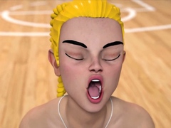 Young dude gets a face full of squirt in gym class