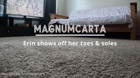 "Erin shows off her toes and soles"- Full Video