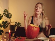 Cozy Halloween Pumpkin Carving with Your Girlfriend
