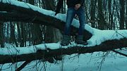 Winter jerk off in frozen snowy land two times