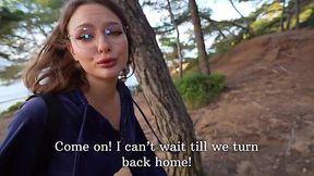 Fuck Me Now, I Cant Wait Til Home! Risky Public Fuck Session in the Woods