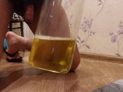 pissing in a bottle