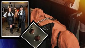 Bonded prisoner ends up locked in the bondage box - cruel Officers