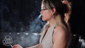 Backlit Profile, Deep Lung Inhales & Nose Exhales | Lady Noir