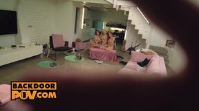 POV - Fucking your three hot roomates Holly Molly, Irina Cage and Lulu Love