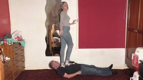 Jumping Stomping Trampling In Sneakers FLOOR CAM