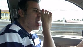 GABRIELLA - foot worship in the car
