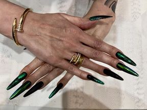 Long fingers with long nails