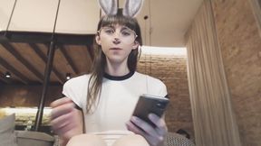 Blonde Tranny Shemale Solo Masturbation