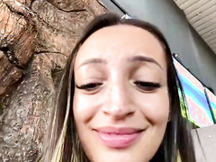 Sensual Latina with Tattoos Teases in Tight Brown Dress Live