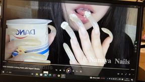 #15 - Licking my Long Natural Nails with yogurt(10mins)