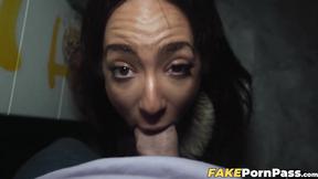 ”Lusty Luna Blackx got on her knees & widely opens her mouth for my penis”