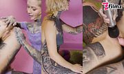 Hot Lesbian Strap-On Session Between Tattooed Alt Girls