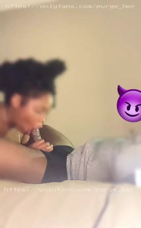 Suction Lips Is in Ghetto Mode Sucking the Nut Out My Dick Until Its All on Her Lips