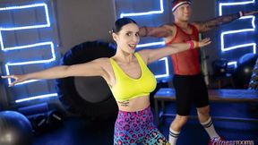 Busty brunette Nelly Kent gets her crack fucked in the fitness club