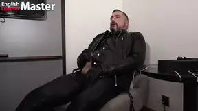 Leather Daddy Wanks Uncut Cock and Shoots Cum