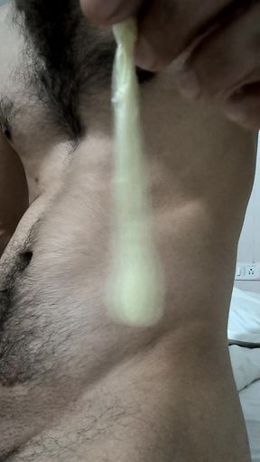 Boy Make Cum on Condom