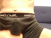 Put lotion in black underwear and ejaculate.