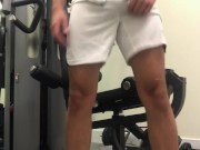 Jerking Off wearing Boxing Gloves at the gym ** Cumshot **