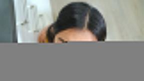 ”18yo asian hottie sucks her rommies huge dick & is ravaged”