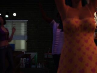 Lewd doxy gets bang in the restroom - Party scene CG, The sims 4