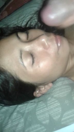 Asian Amateur Gets Pussy and Ass Fucked with Cumface