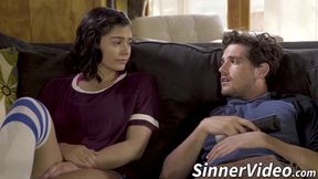Stepsister wants to have some kinky sex with her stepbrother