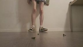 Crushing toy soldiers in rainbow vans