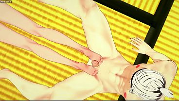 Kimetsu No Yaiba Yaoi - Tomioka x Uzui footjob and barebak with creampie